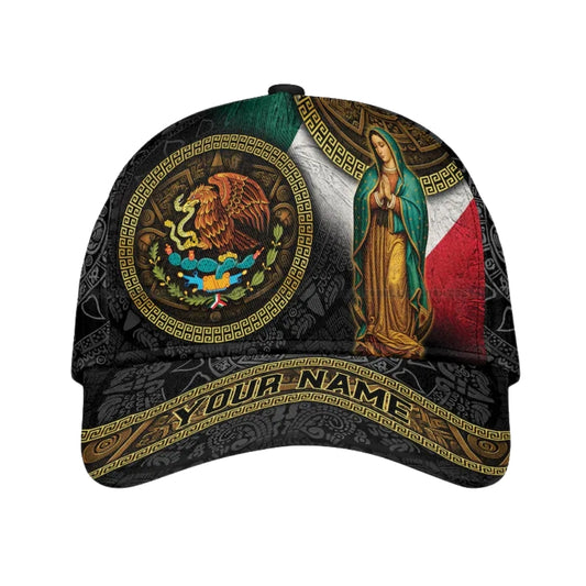 Custom Virgin of Guadalupe Mexican 3D Baseball Caps, Custom Catholic Mexico Hats Caps CP0092