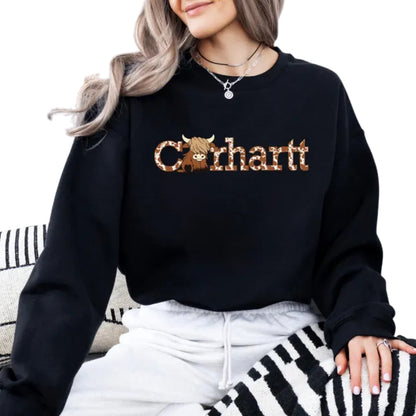 Womens Highland Cow Sweatshirt, Western Farmer Sweatshirt 2D0572
