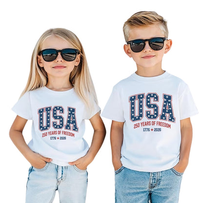 USA 250 Years Of Freedom 1776-2026 Matching Family T Shirts, Matching 4th Of July Family Shirts ET0793