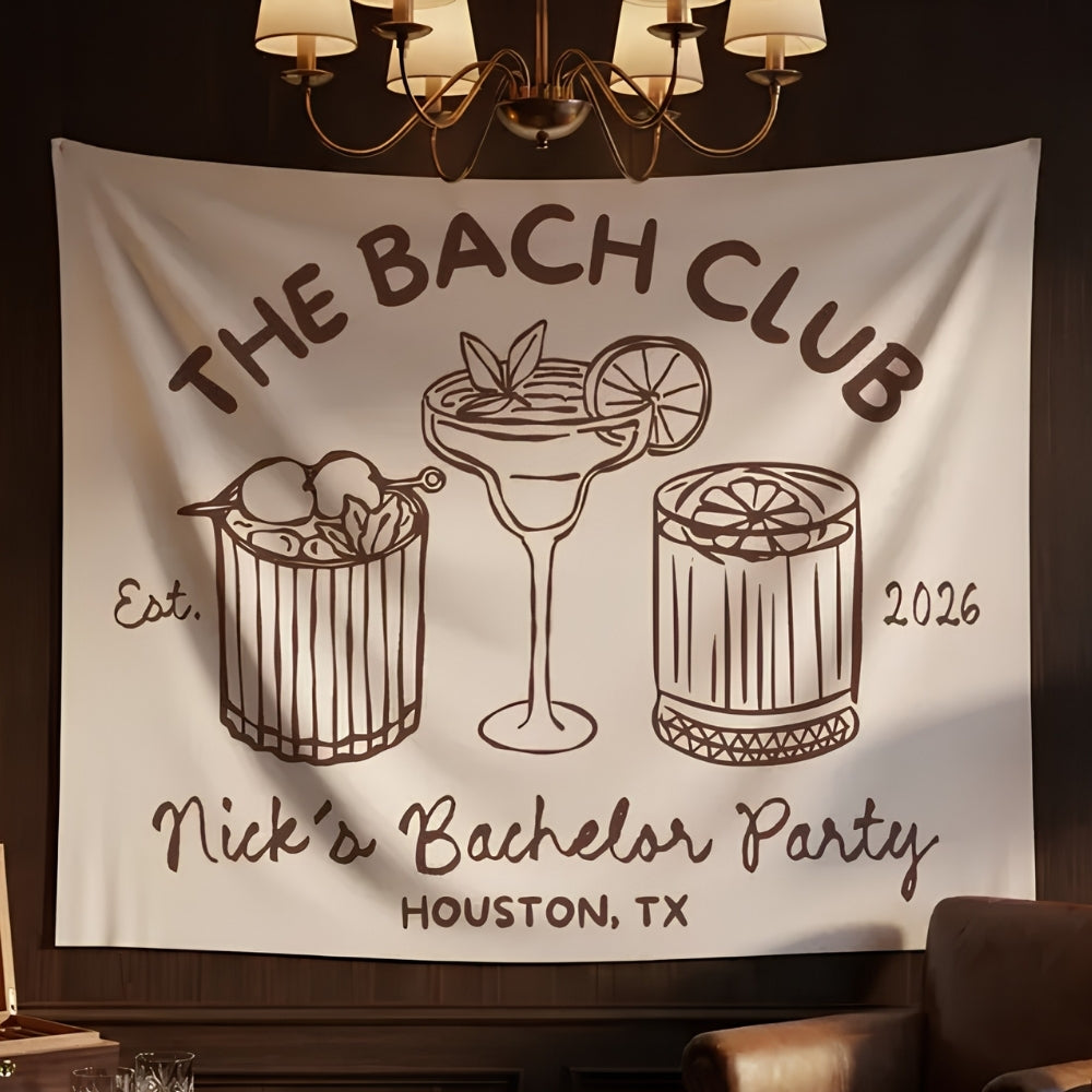 Custom The Bach Club Bachelor Banner, Personalized Bachelor Party Banner WD0522