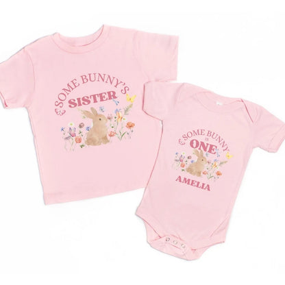 Some Bunny Personalized 1st Birthday Matching Family T Shirts, Custom Bunny First Birthday Shirts For Family ET0243