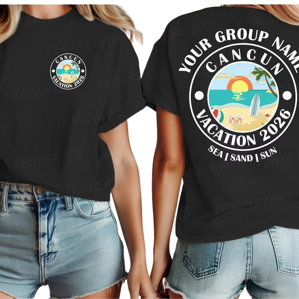 Custom Cancun Vacation Matching Family T Shirts, Custom Cancun Trip Matching Shirts For Family ET0383
