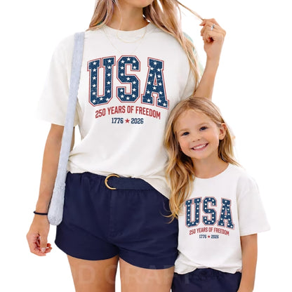 USA 250 Years Of Freedom 1776-2026 Matching Family T Shirts, Matching 4th Of July Family Shirts ET0793