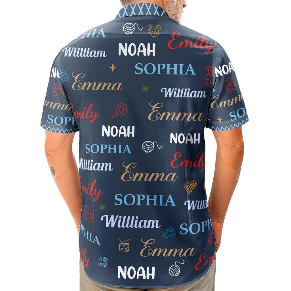 This Grandpa Belongs To Custom Kids Names Hawaiian Shirt, Custom Grandpa Hawaiian Shirt HE0591