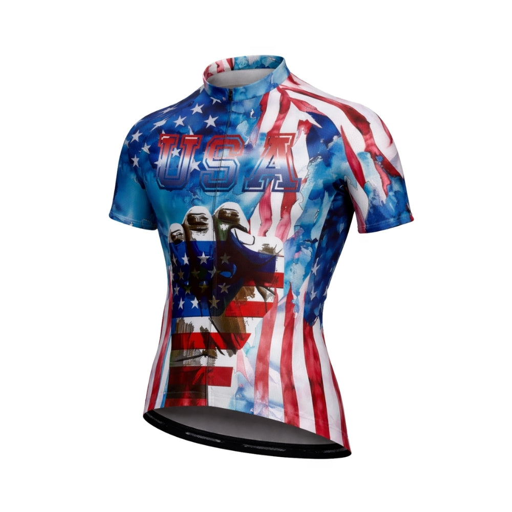 USA Flag Cycling Short Sleeve Jersey For Men, Patriotic Cycling Jerseys CZ0141