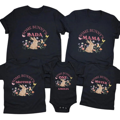 Some Bunny Personalized 1st Birthday Matching Family T Shirts, Custom Bunny First Birthday Shirts For Family ET0243
