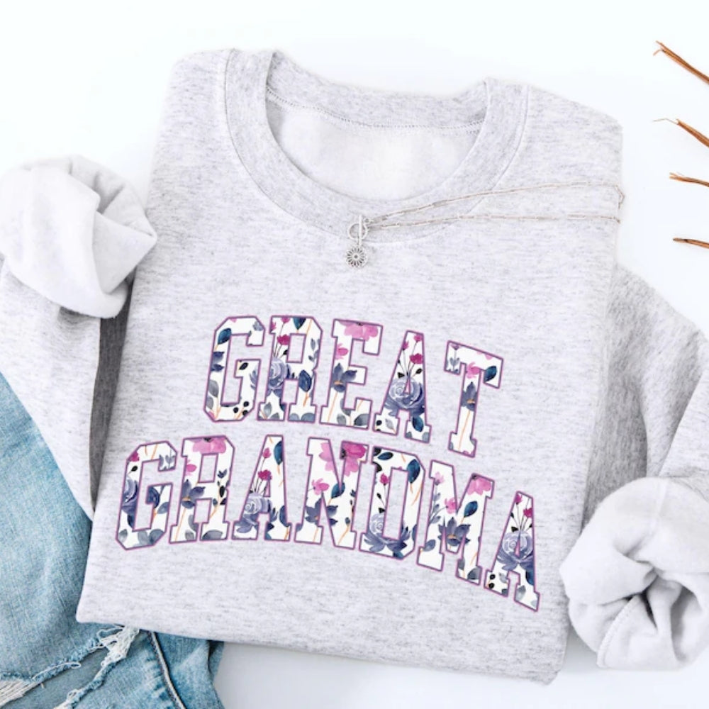 Floral Great Grandma Sweatshirt, Grandma Sweatshirt 2D0241
