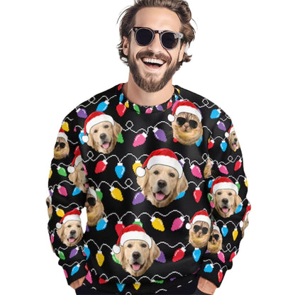 Custom Pet Faces Christmas Sweatshirt Men Women, Custom Dog Cat Photo Xmas Sweatshirt 2D1059
