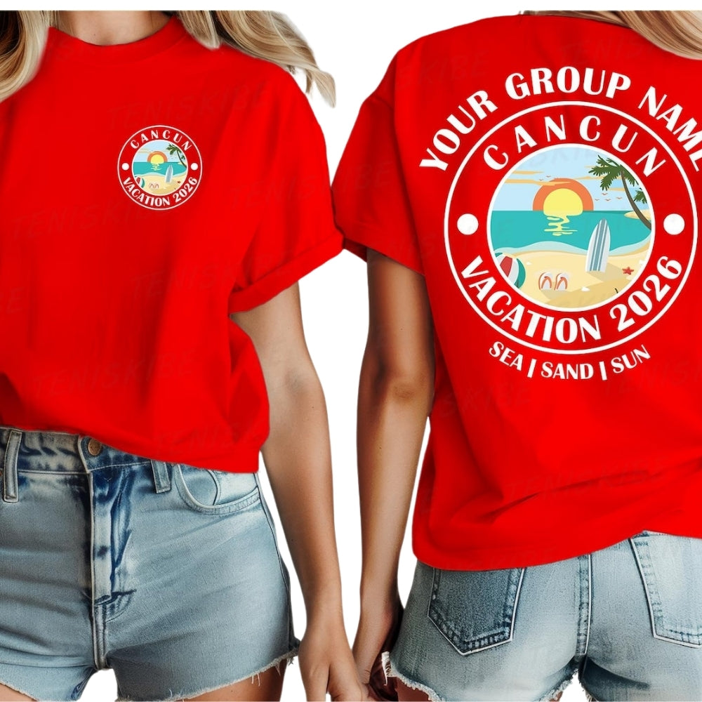 Custom Cancun Vacation Matching Family T Shirts, Custom Cancun Trip Matching Shirts For Family ET0383