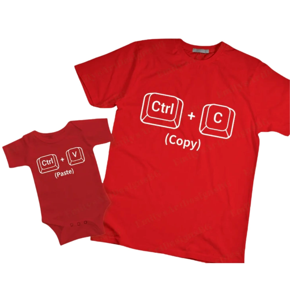 Copy Paste Matching Dad And Son Daughter T Shirt, Matching Funny Father Day Shirts For Dad Baby ET0681