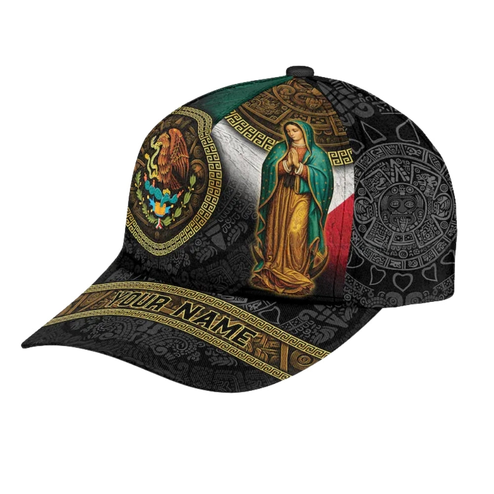 Custom Virgin of Guadalupe Mexican 3D Baseball Caps, Custom Catholic Mexico Hats Caps CP0092