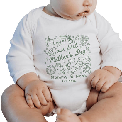 Our First Mother's Day Custom Mom And Daughter Matching T Shirt, Personalized Mother's Day Matching Family Shirts ET0529