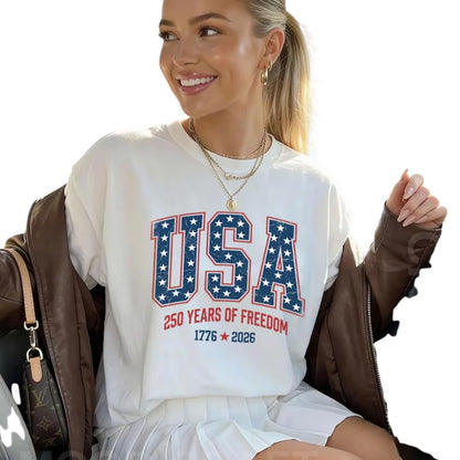 USA 250 Years Of Freedom 1776-2026 Matching Family T Shirts, Matching 4th Of July Family Shirts ET0793