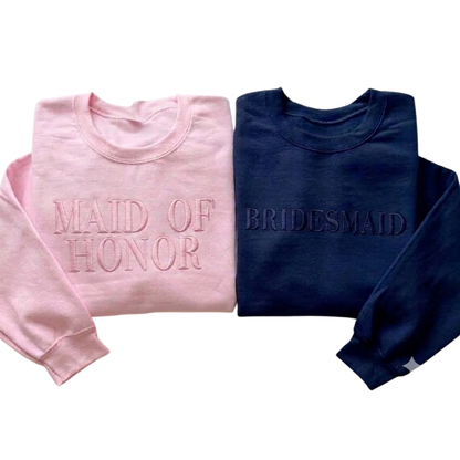Maid Of Honor Bridesmaid Matching Sweatshirt, Bridal Shower Patry Sweatswhirt Matching ET1503