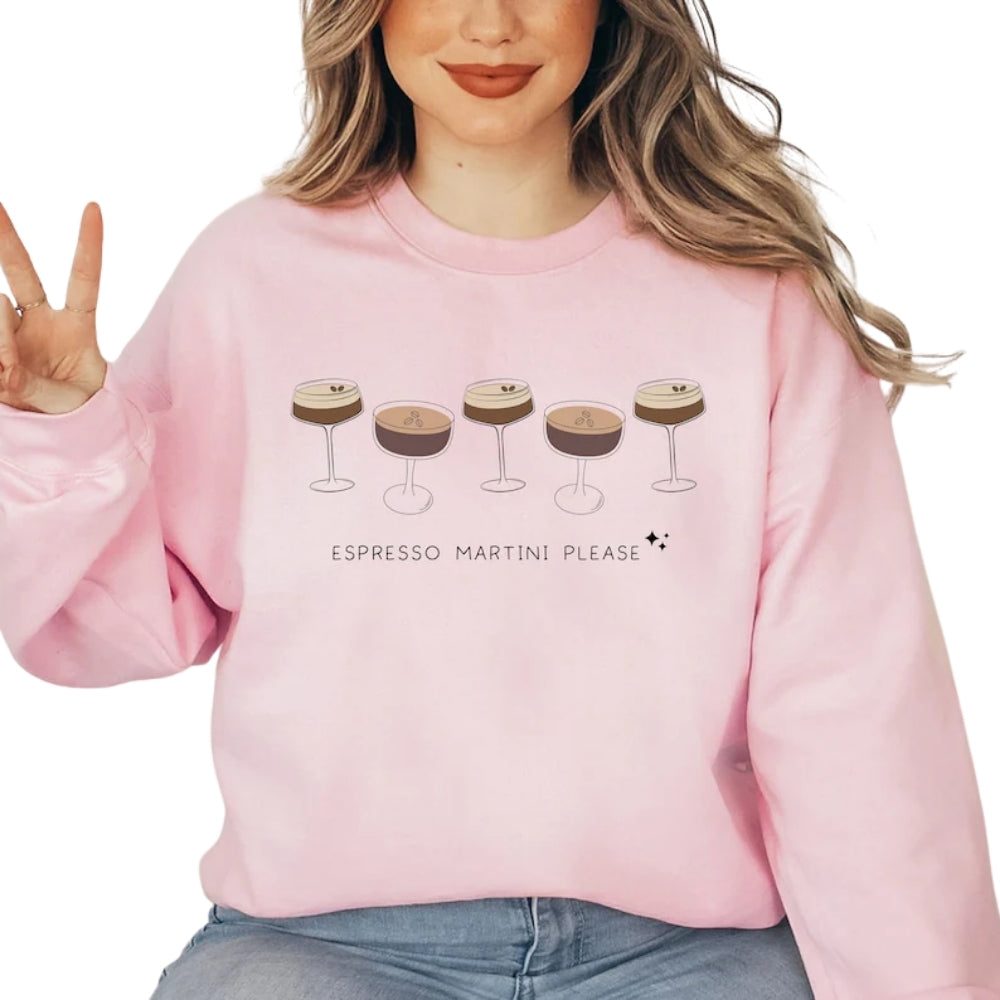 Womens Espresso Martini Sweatshirt, Cocktail Tini Time Sweatshirt 2D0351