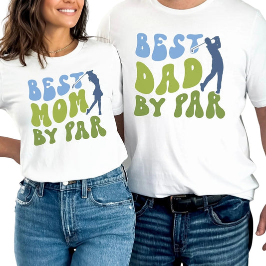 Custom Best Dad Mom By Par Matching 1st Birthday Family T Shirts, Custom Golf First Birthday Matching Shirts For Family ET0530