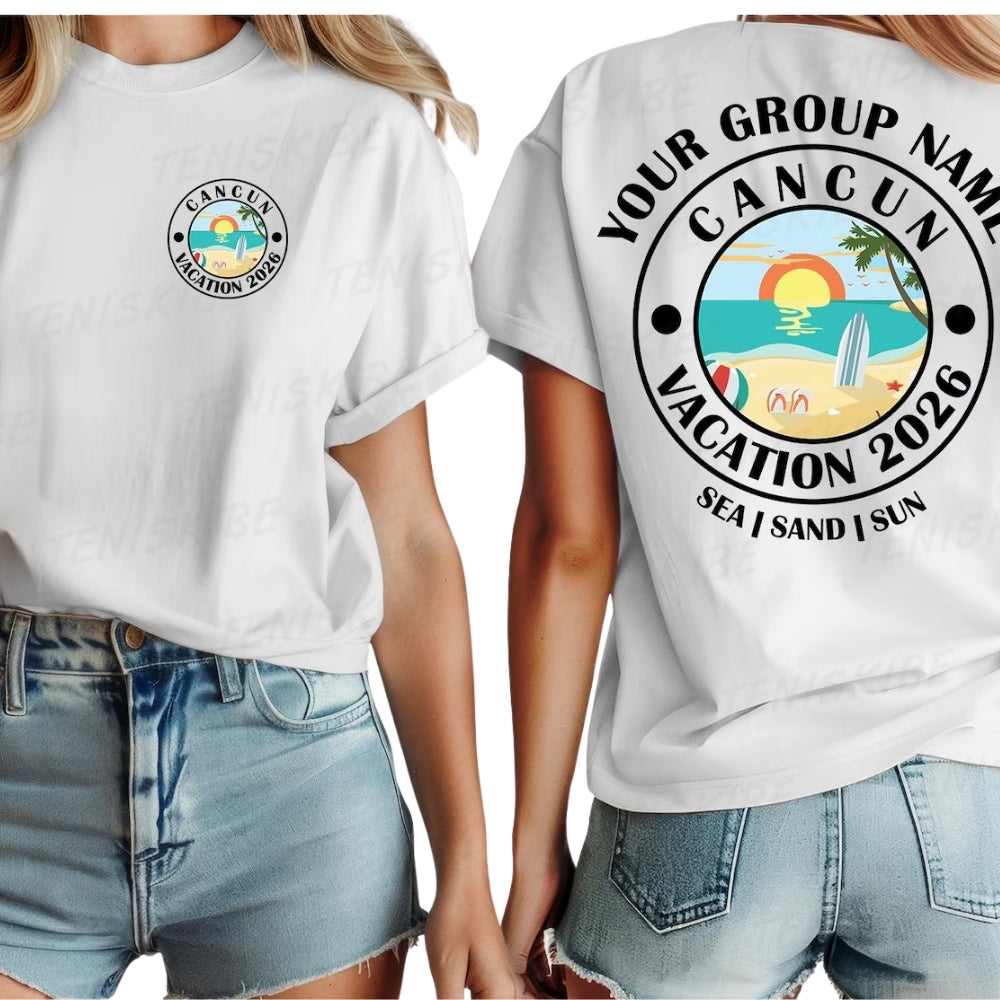 Custom Cancun Vacation Matching Family T Shirts, Custom Cancun Trip Matching Shirts For Family ET0383