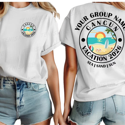 Custom Cancun Vacation Matching Family T Shirts, Custom Cancun Trip Matching Shirts For Family ET0383