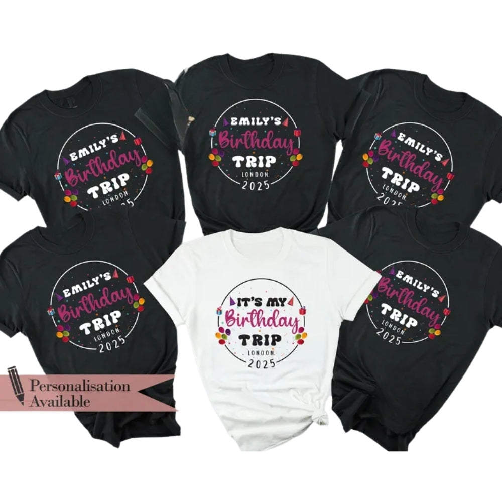 It's My Birthday Trip Personalized Birthday Crew Matching T Shirt, Custom Birthday Trip Matching Group Shirts ET0870