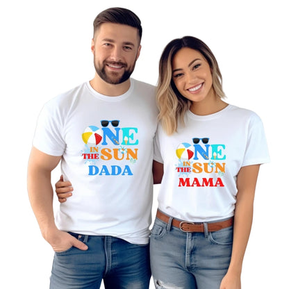 Custom One In The Sun Matching Family T Shirt For First Birthday, Custom Matching First Birthday Family Shirts ET0244