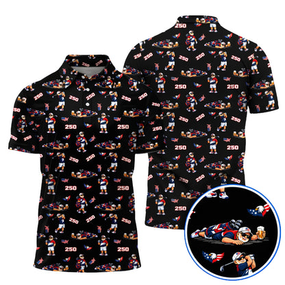 Funny Man 250th Anniversary Golf Polo Shirts For Men, 4th Of July Golf Shirts GZ0260