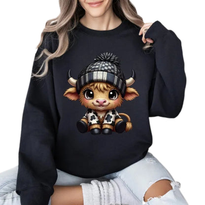 Cute Highland Cow Sweatshirt, Western Cow Sweatshirt 2D0574