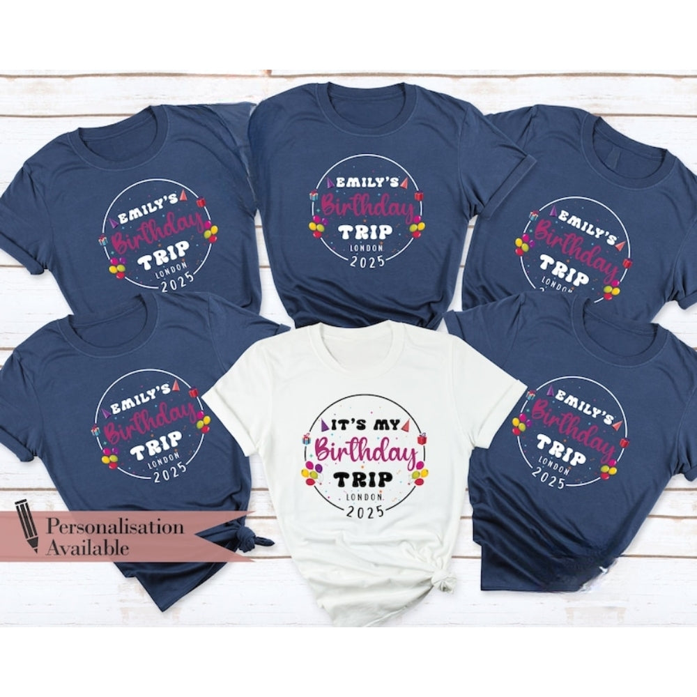 It's My Birthday Trip Personalized Birthday Crew Matching T Shirt, Custom Birthday Trip Matching Group Shirts ET0870