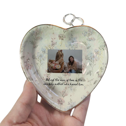 Custom Photo Mother Of The Groom Jewelry Dish, Personalized Mother Of Groom Ring Dish From Bride WD0313