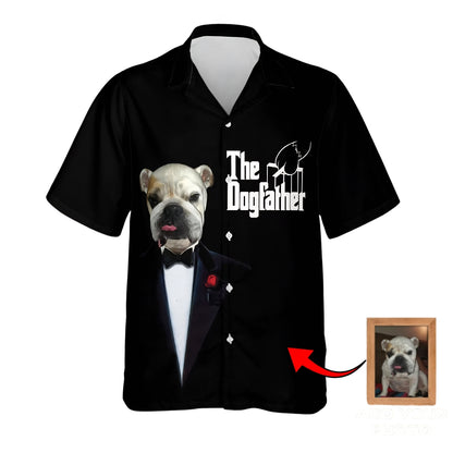 The Dog Father Custom Dog Face Hawaiian Shirt Mens, Custom Dog Photo Hawaiian Shirt For Dad Husband HE0445