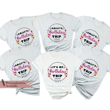 It's My Birthday Trip Personalized Birthday Crew Matching T Shirt, Custom Birthday Trip Matching Group Shirts ET0870