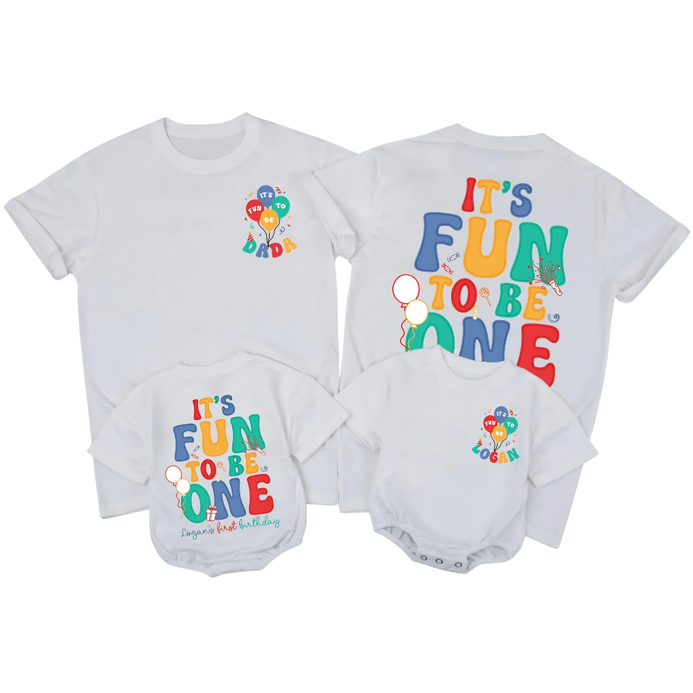 It's Fun To Be One Custom First Birthday Family T Shirts Matching, Custom Family 1st Birthday Shirts ET1529