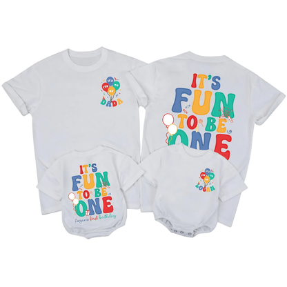 It's Fun To Be One Custom First Birthday Family T Shirts Matching, Custom Family 1st Birthday Shirts ET1529