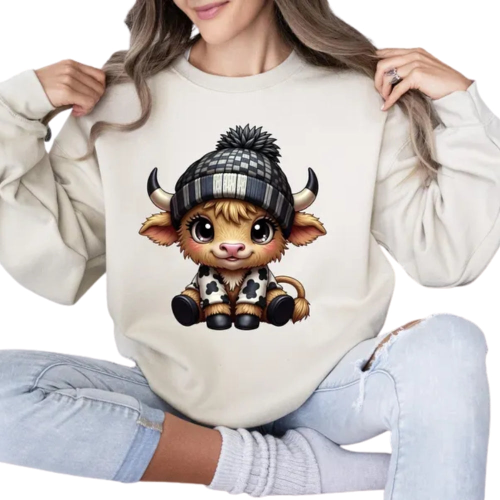 Cute Highland Cow Sweatshirt, Western Cow Sweatshirt 2D0574