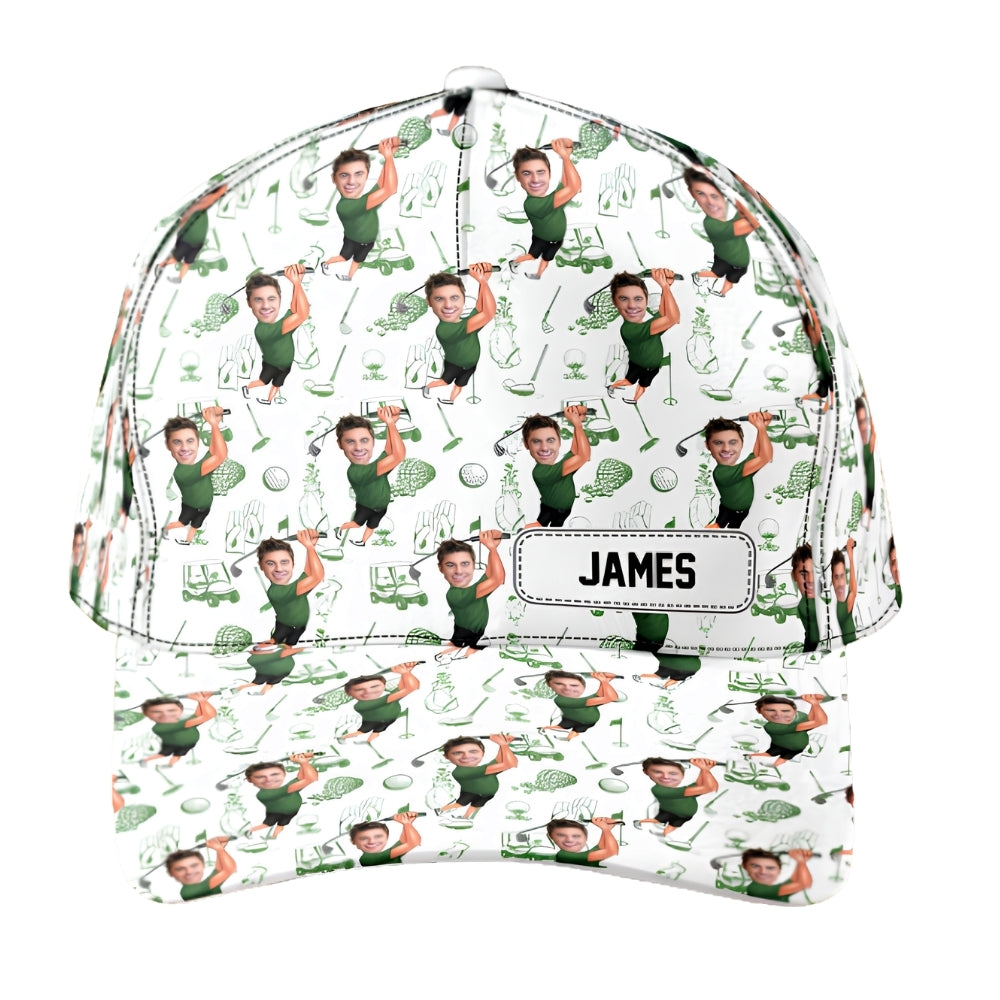 Custom Funny Face Golf Baseball Cap With Name, Custom Photo Golf Cap For Golfers CP0475