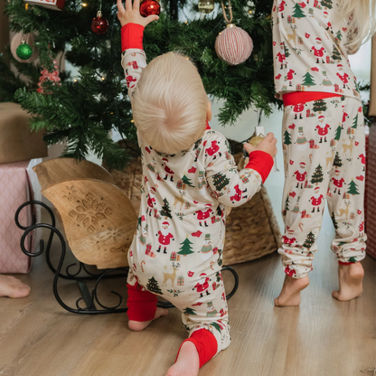 Santa Christmas Baby Convertible Zippy Romper, Xmas Convertible Romper For Baby BB0919