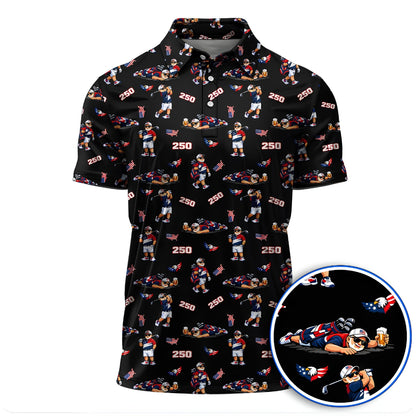 Funny Man 250th Anniversary Golf Polo Shirts For Men, 4th Of July Golf Shirts GZ0260