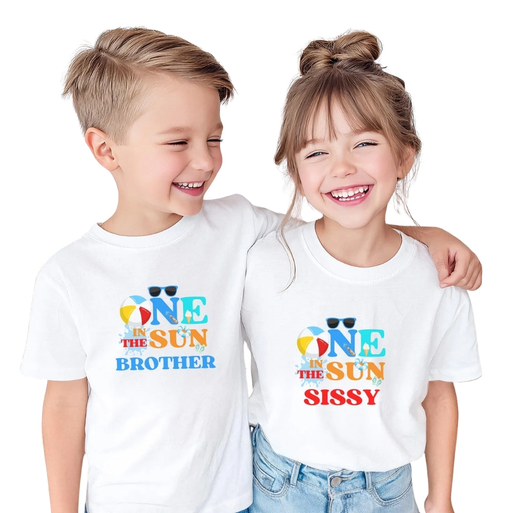 Custom One In The Sun Matching Family T Shirt For First Birthday, Custom Matching First Birthday Family Shirts ET0244