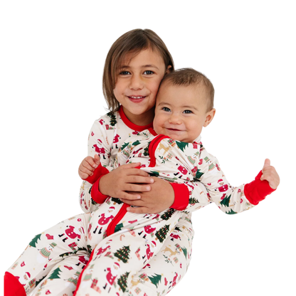 Santa Christmas Baby Convertible Zippy Romper, Xmas Convertible Romper For Baby BB0919