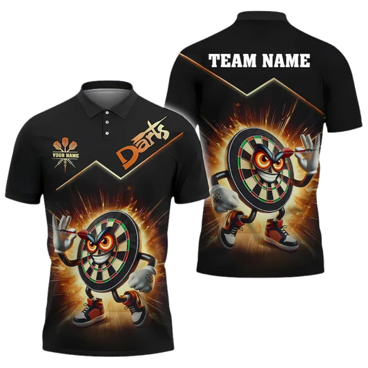 Custom Funny Dartboard Darts Polo Team Shirt For Men, Custom Darts Team Shirt DE0026