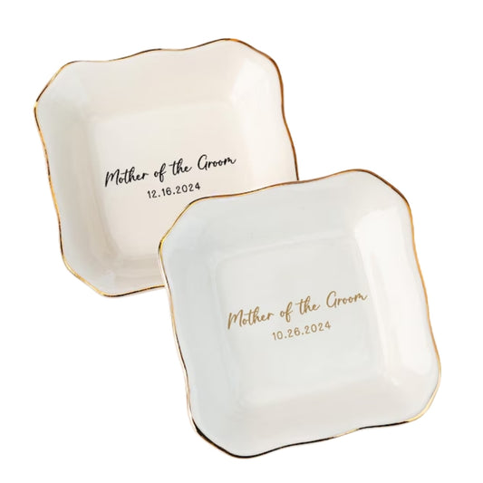 Personalized Mother Of The Bride Groom Jewelry Dish, Personalized Wedding Ring Dish For Mom WD0149