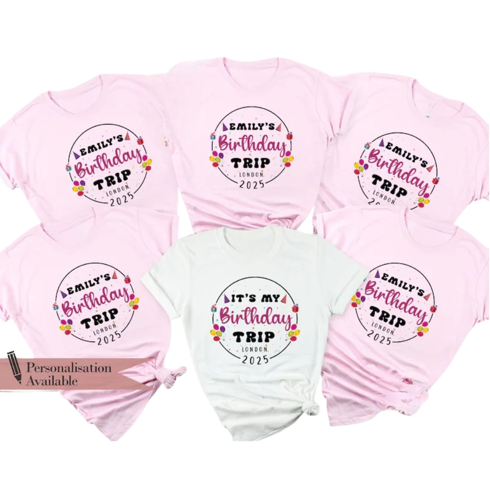 It's My Birthday Trip Personalized Birthday Crew Matching T Shirt, Custom Birthday Trip Matching Group Shirts ET0870