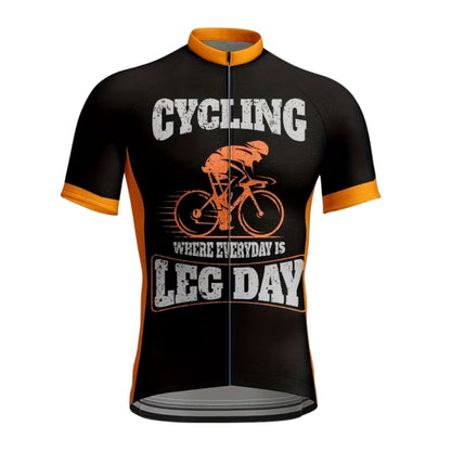 Cycling Where Everyday Is Leg Day Men's Short Sleeve Cycling Jersey, Funny Cycling Jersey For Mens CE0023