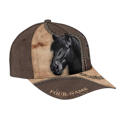 Custom Black Horse Baseball Cap, Custom Horse Hats Caps CP0093