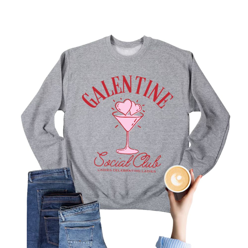 Galentine Social Club Ladies Celebrating Ladies Sweatshirt, Galentines Day Sweatshirt 2D0843