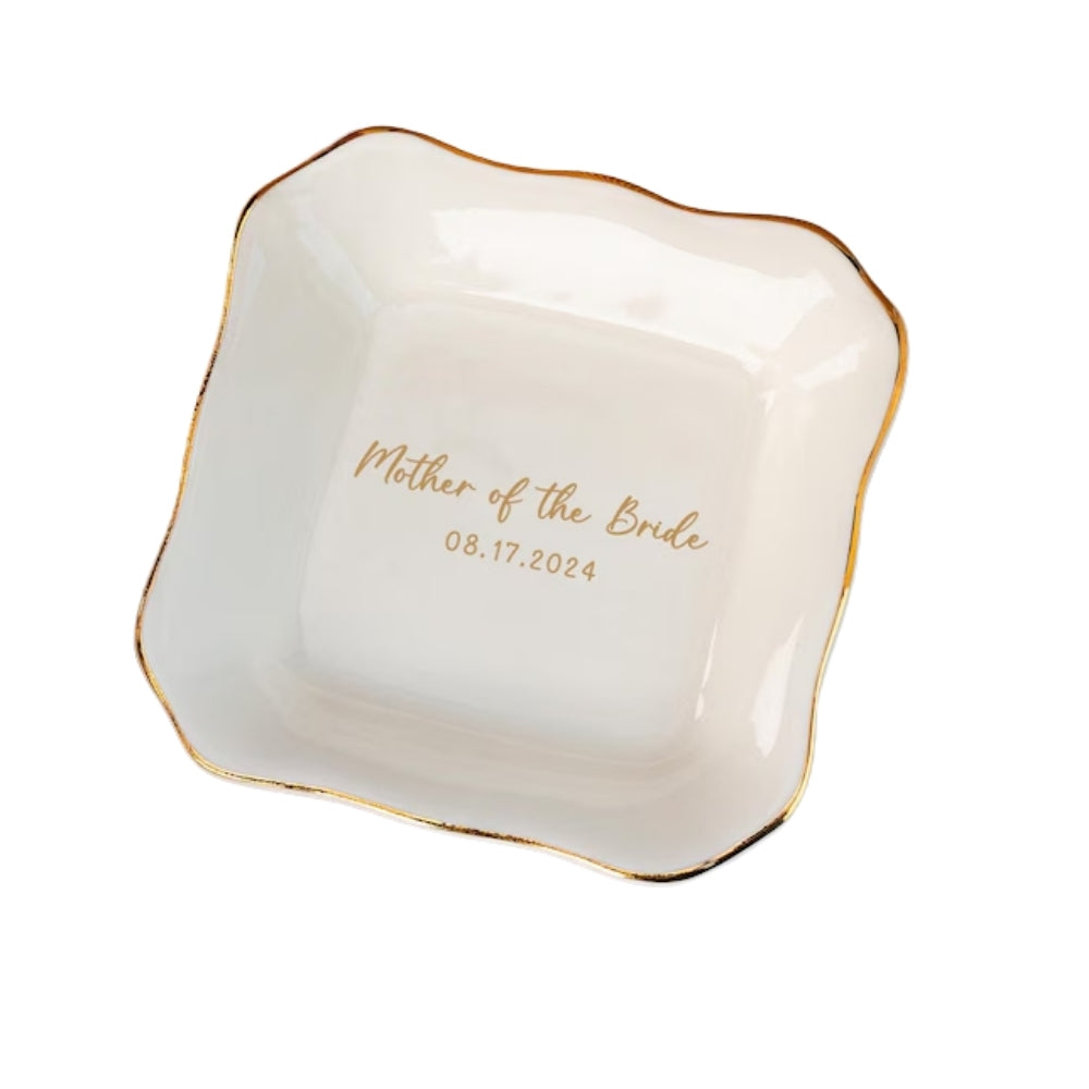 Personalized Mother Of The Bride Groom Jewelry Dish, Personalized Wedding Ring Dish For Mom WD0149