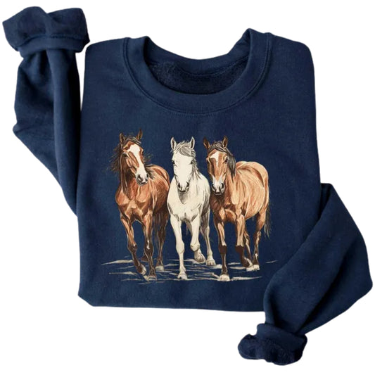 Western Horses Sweatshirt, Horse Lovers Sweatshirt 2D0687