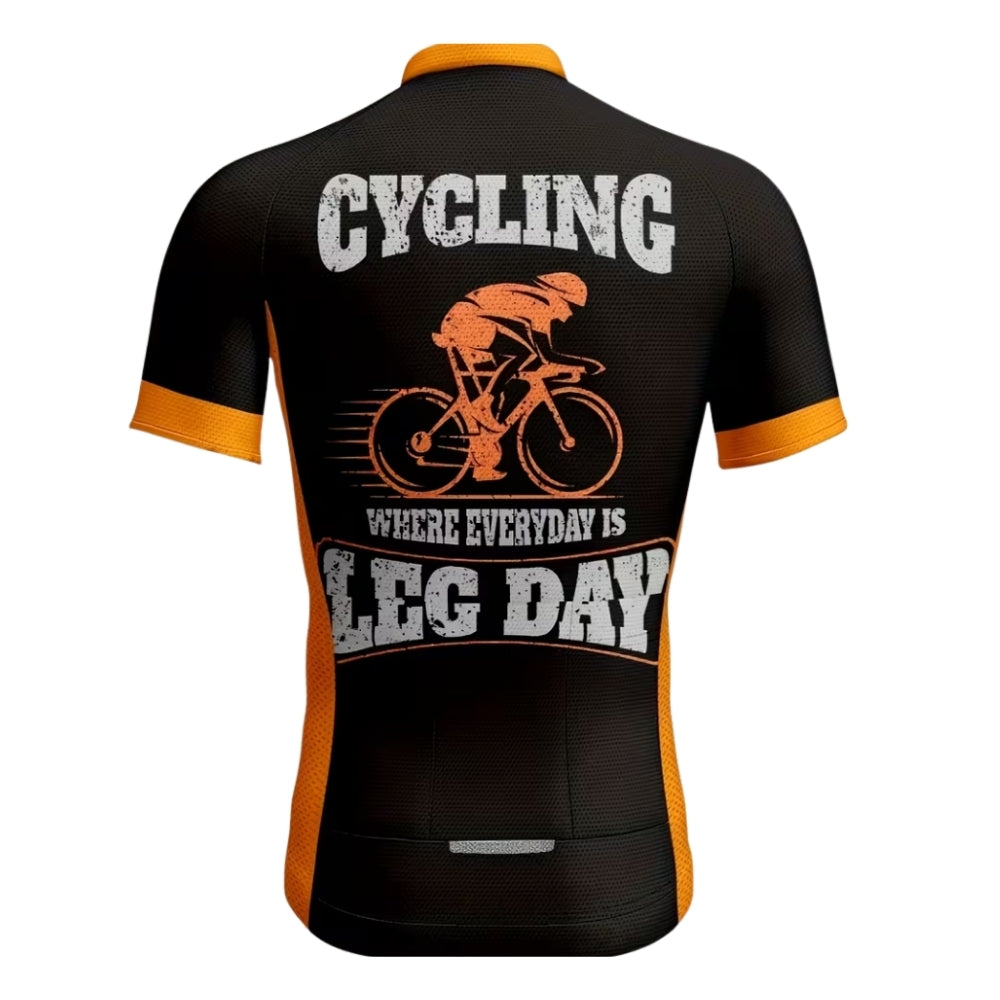 Cycling Where Everyday Is Leg Day Men's Short Sleeve Cycling Jersey, Funny Cycling Jersey For Mens CE0023