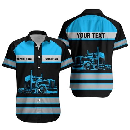 Custom Truck Driver Hawaiian Shirt For Men, Custom Driver Work Uniforms HE0859