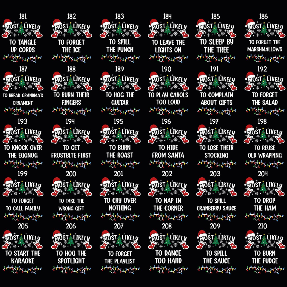 Most Likely To Custom Christmas Family Matching T Shirt, Custom Funny Christmas Family Shirts ET1178
