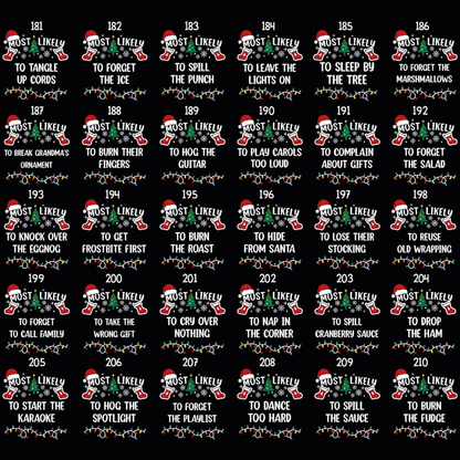 Most Likely To Custom Christmas Family Matching T Shirt, Custom Funny Christmas Family Shirts ET1178